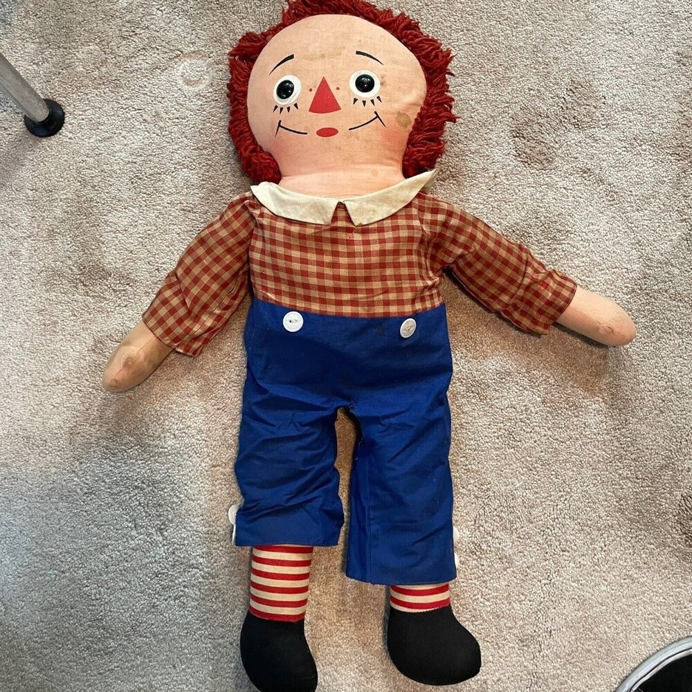 Vintage Knickerbocker Raggedy Andy Doll 23”